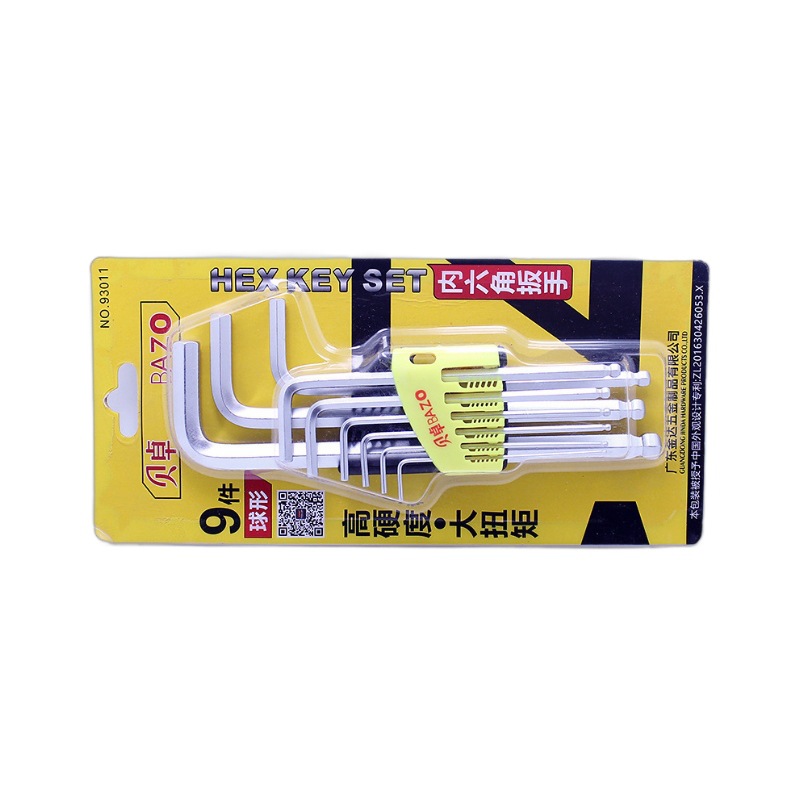 [1353] Beizhuo 93011 Hex Key Wrench 9-piece Set Wrench L-shaped Extended Ball wrench Item Picture