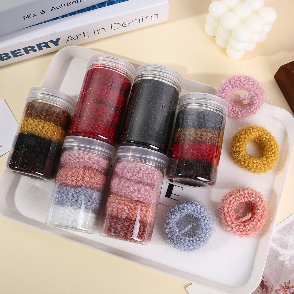 High-elasticity and durable canned hair tie, rubber band, girls' high school ponytail hair tie, simple and elegant bun hair loop Specification drawing