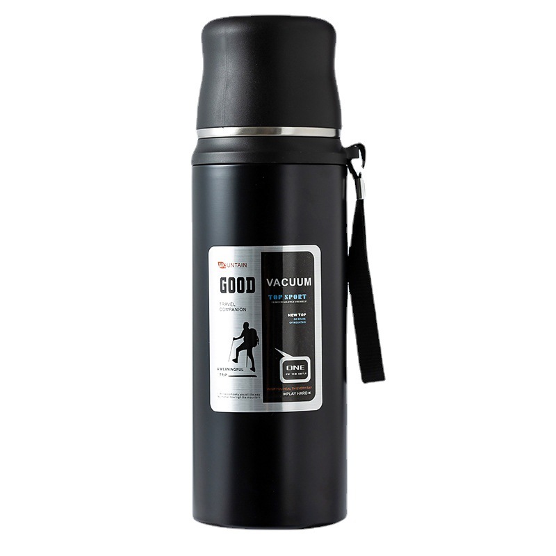 All-steel stainless steel insulated water bottle, portable outdoor car, large insulated cup for mountain climbing and travel, large capacity 1000ml Item Picture