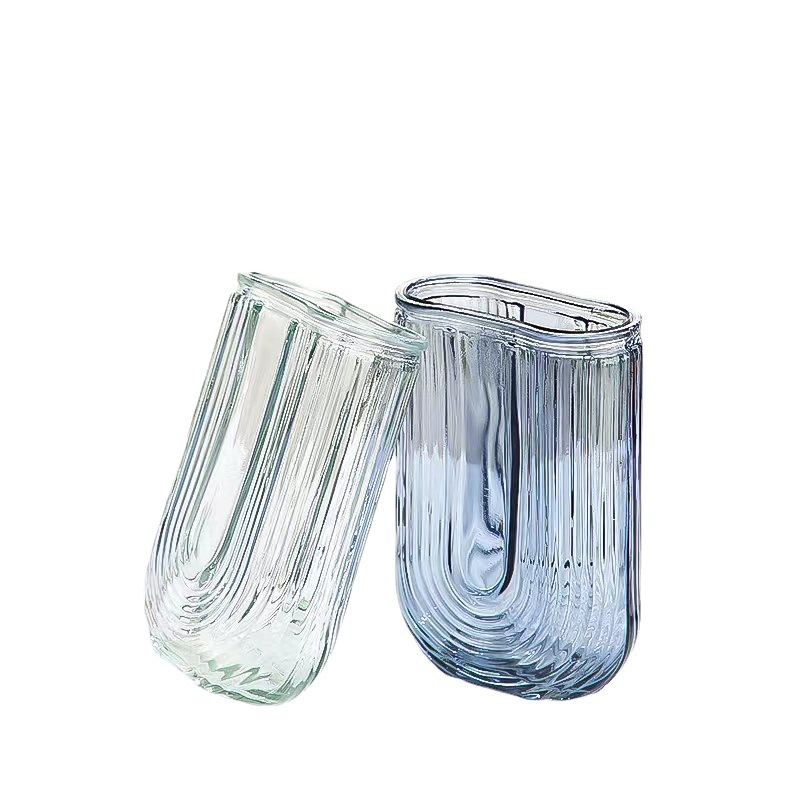 Modern creative and light luxury living room dining table dried flower decoration, simple hydroponic popular fresh flower glass vase ornaments Item Picture