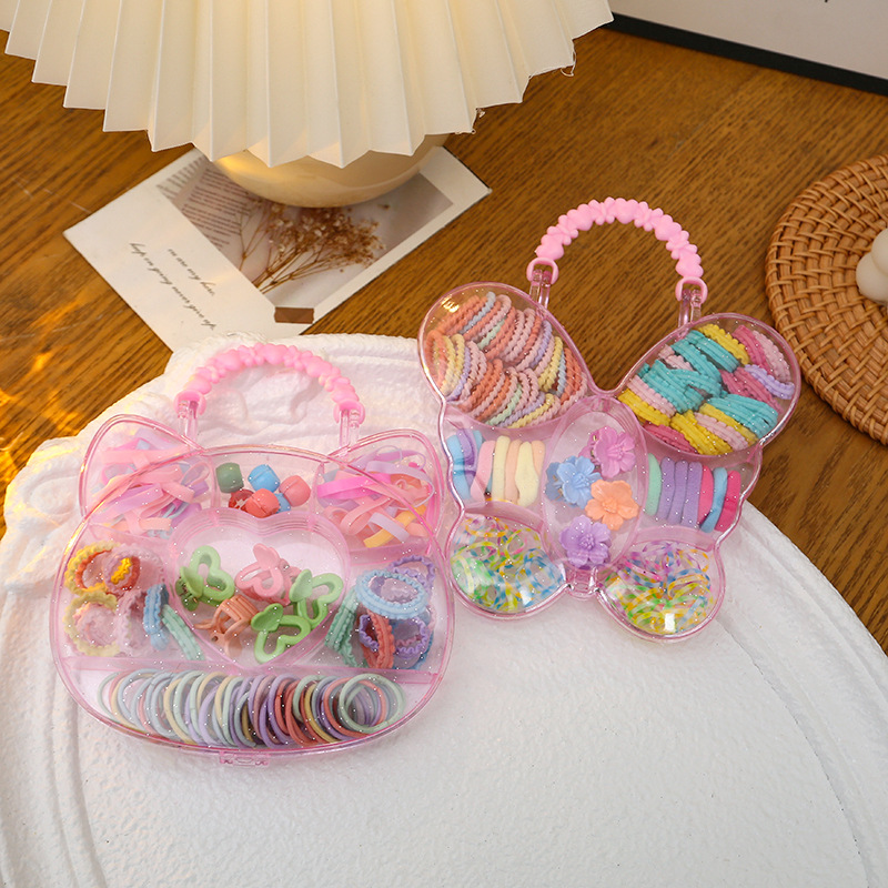 New children's little princess shoulder bag, hair band, girls' fresh and sweet macaron hair rope, cute hair accessory set, leather band Application Scenario