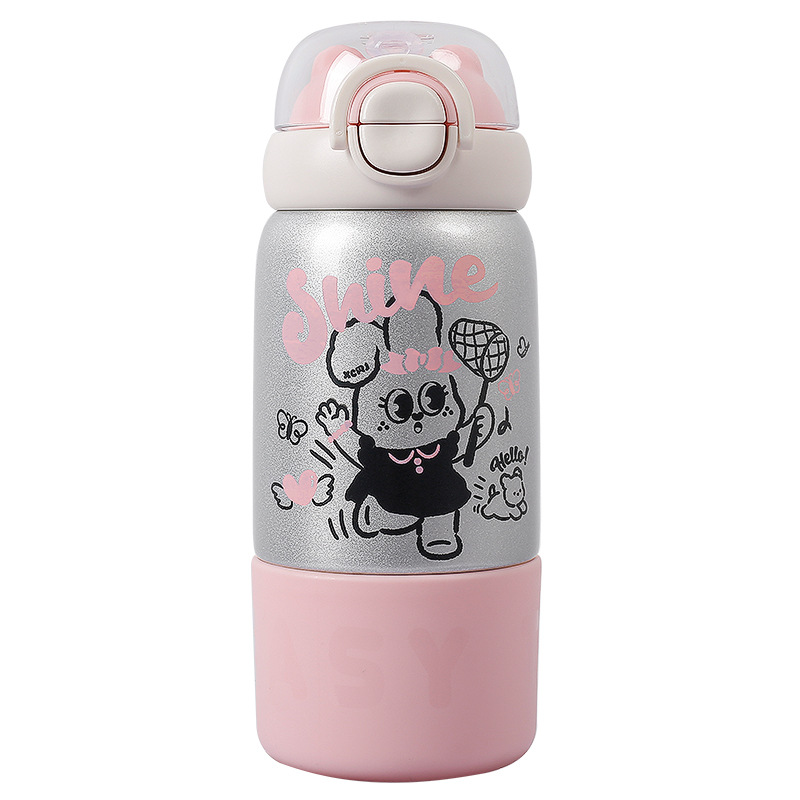Household 304 stainless steel insulated cup for women, children and students, high appearance level, anti-drop, portable cartoon coffee cup and water cup Item Picture