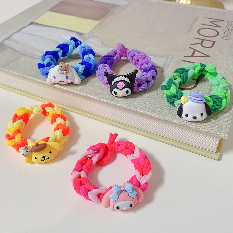 Sanrio Kuromi diy handmade gifts, woven rubber band hair ties, boyfriend and girlfriend couple bracelets, hair bands full figure