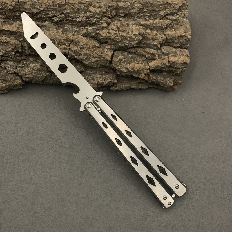All-steel CSGO butterfly knife, unedged folding swing knife, training knife, professional beginner practice knife, a magic weapon for knife tricks undefined