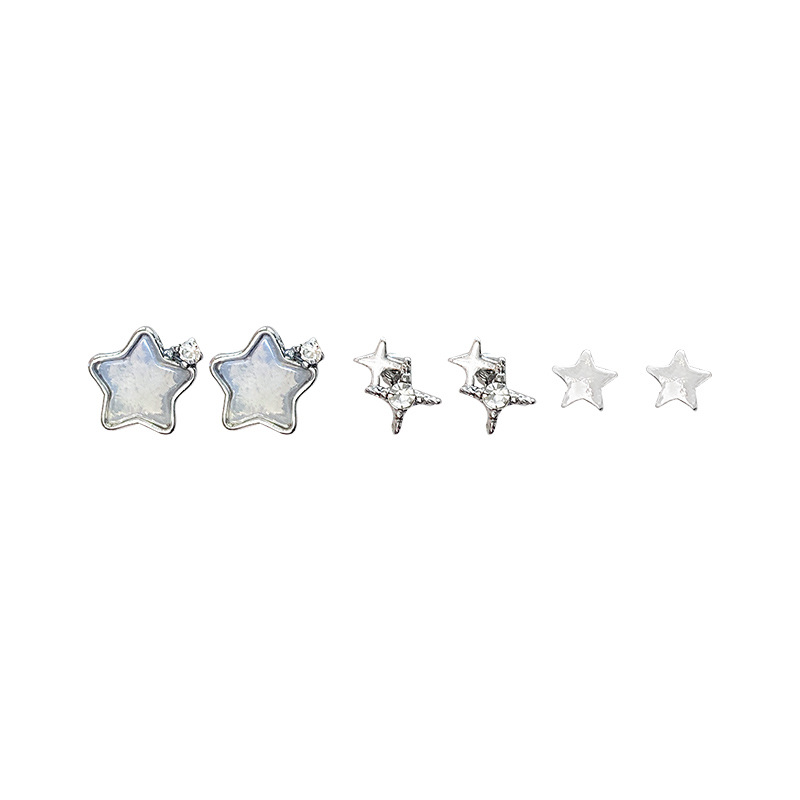 Five-pointed star stud earrings for women, 2025 New style simple design set earrings, small and individual earrings wholesale Item Picture