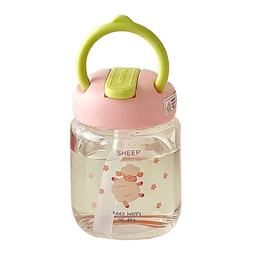 New compact glass cup, cute and portable pocket water cup for girls, direct drinking, high-temperature resistant and leak-proof straw cup gift Item Picture