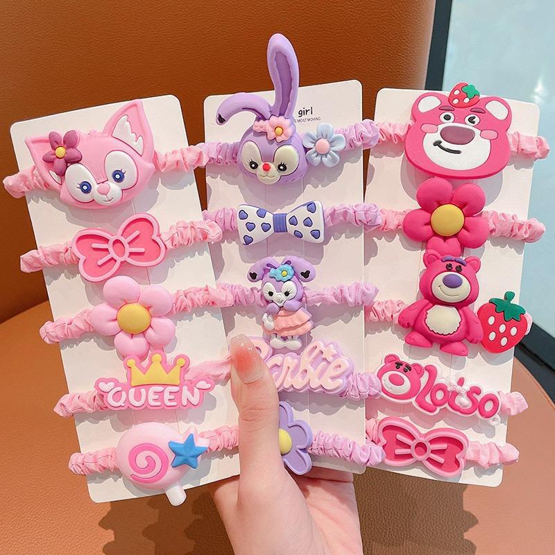 Cartoon star Dai Lu small intestine hair band, girl's handmade hair tie, high elasticity strawberry bear hair tie, high appearance level hair accessory headwear full figure