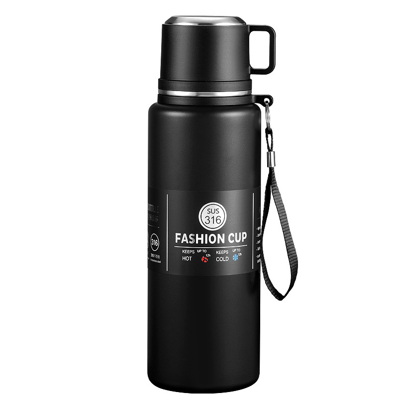 Universal all-steel lid water bottle, large-capacity insulated cup, new water cup 2025, tea-water separation, 316 stainless steel water cup Item Picture