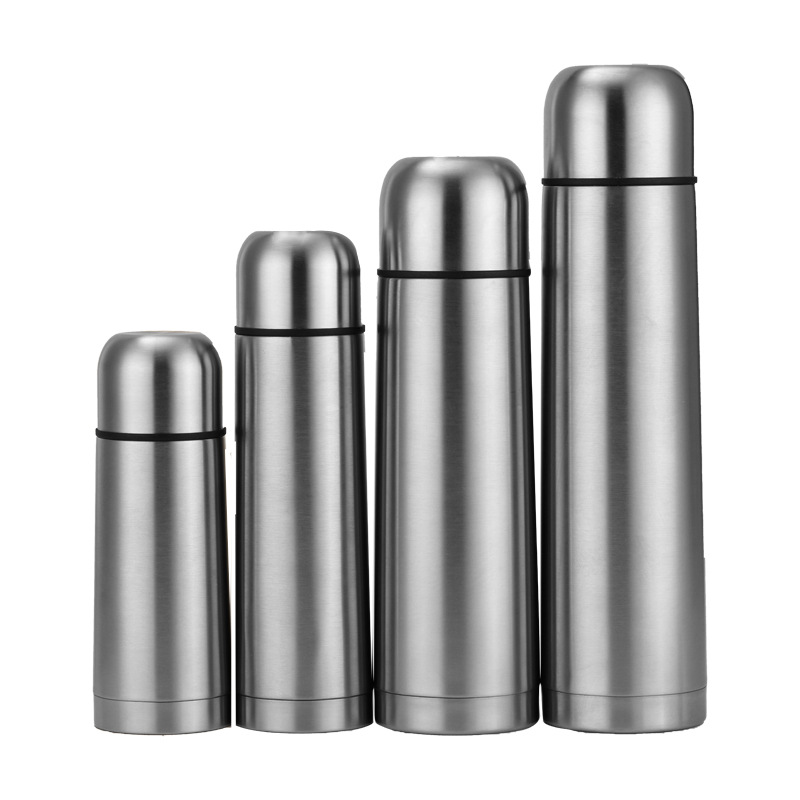 Stainless steel bullet-shaped vacuum insulated cup, anti-drop household large-capacity travel water cup, outdoor portable sports water bottle Item Picture