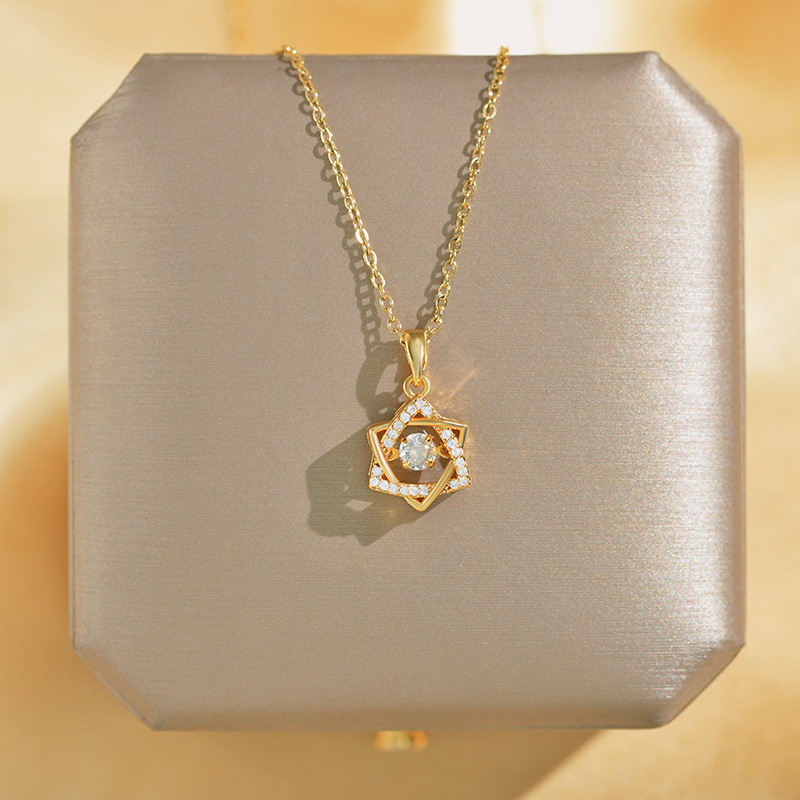 The Korean version of the simple and dynamic series titanium steel necklace features a unique and light luxury design for women, with a dancing diamond collarbone chain accessory Application Scenario