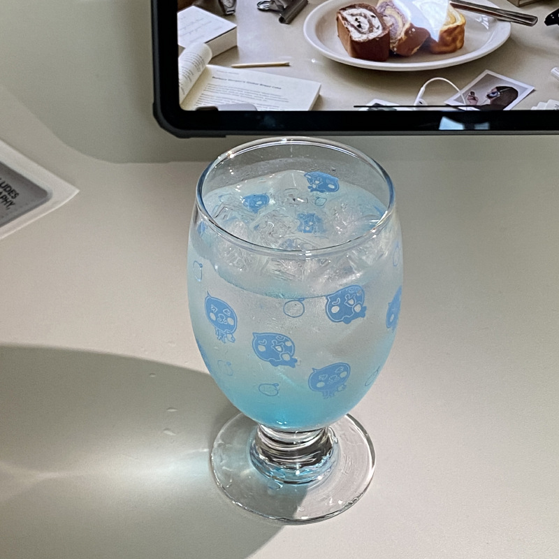 Cute blue orange goblets with a Chinese style full figure