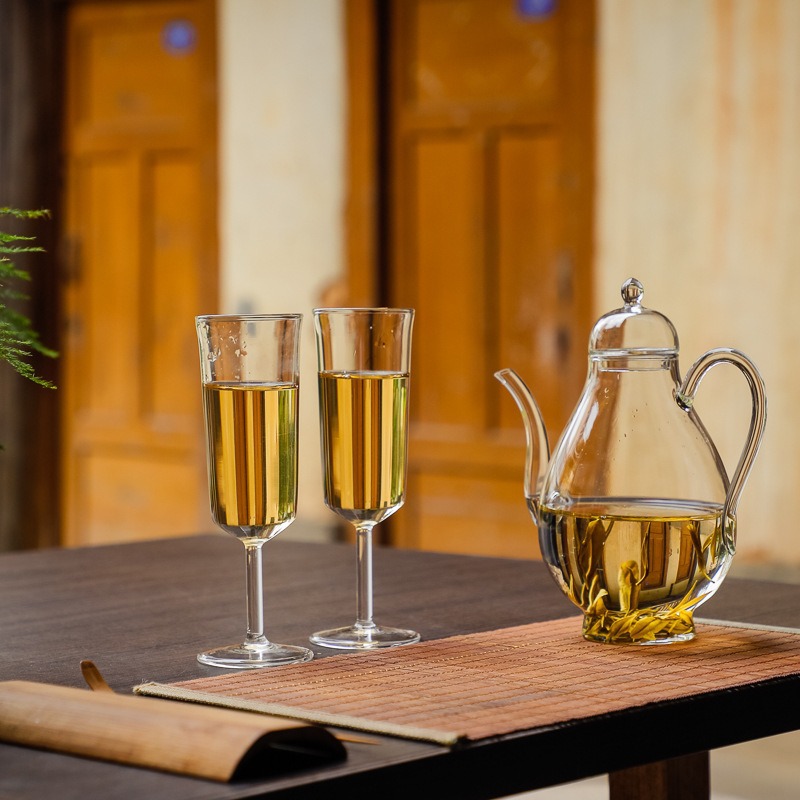 Glass teapot for brewing in the style of Song Dynasty, high-temperature resistant teapot for green tea and flower tea, heat-resistant transparent kettle for boiling water, Gongfu teapot for brewing details Picture
