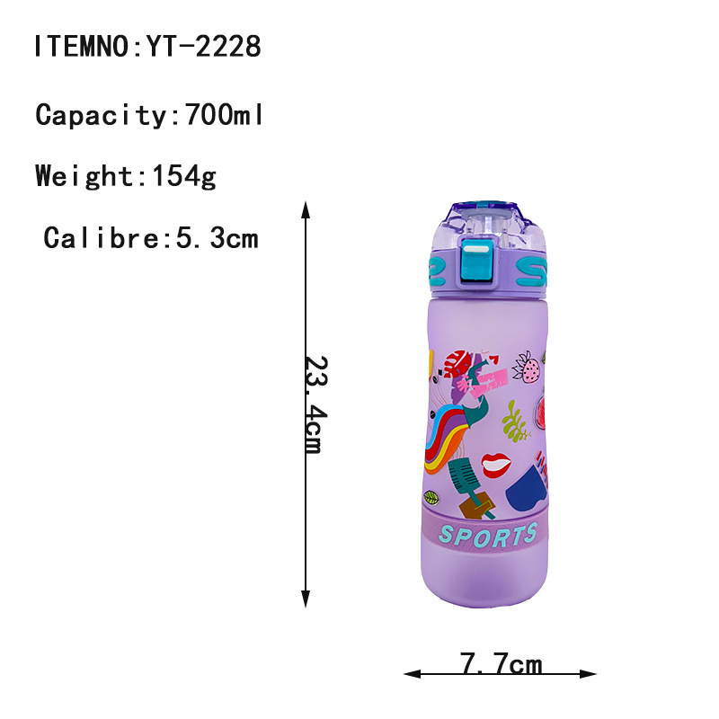 Wholesale summer high appearance level matte portable bouncy rope straw plastic water cup outdoor sports water bottle 700ml Application Scenario