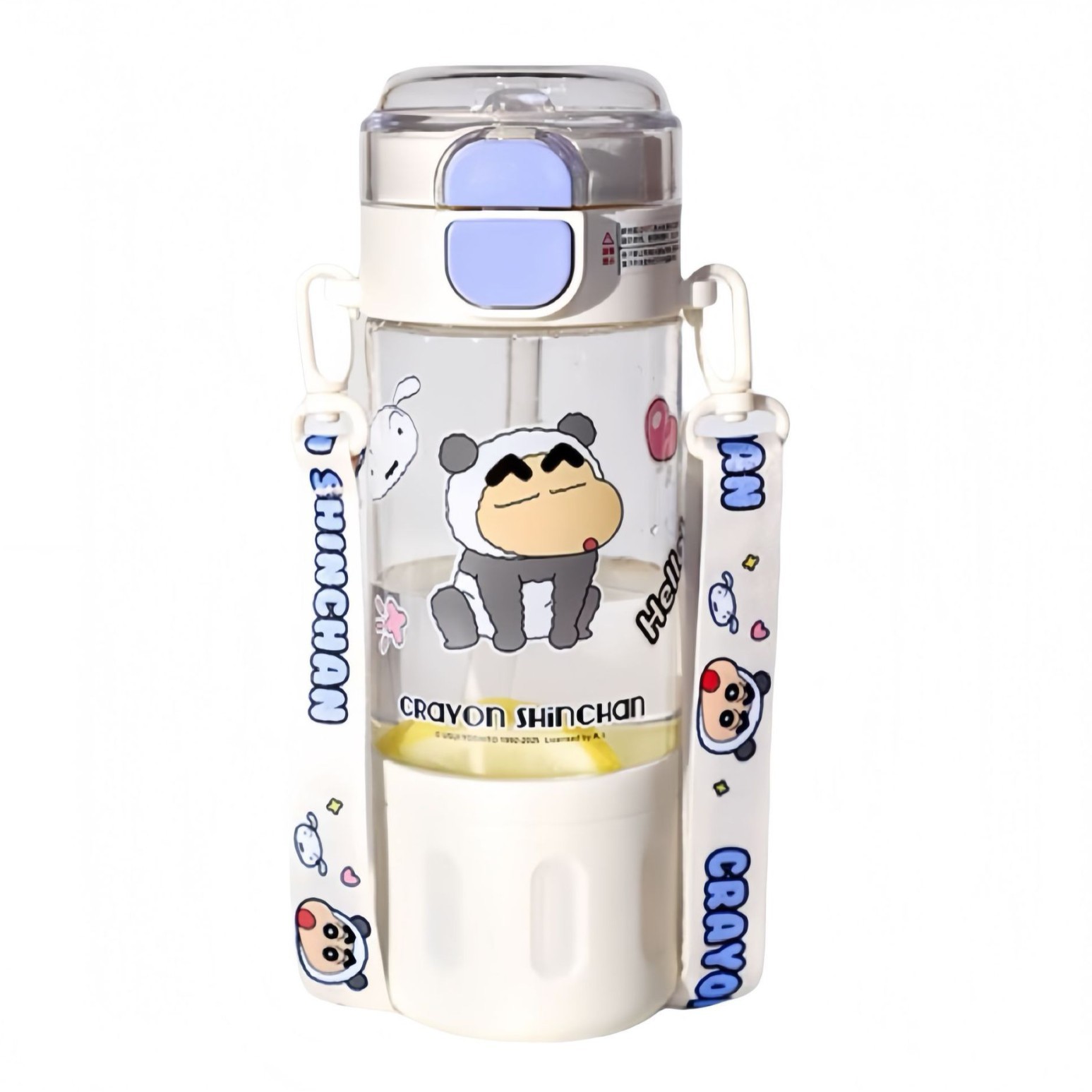 Crayon Shin-chan Tritan water cup, a special student cup for school, cute girls, high appearance level, double-drinking straw cup Item Picture