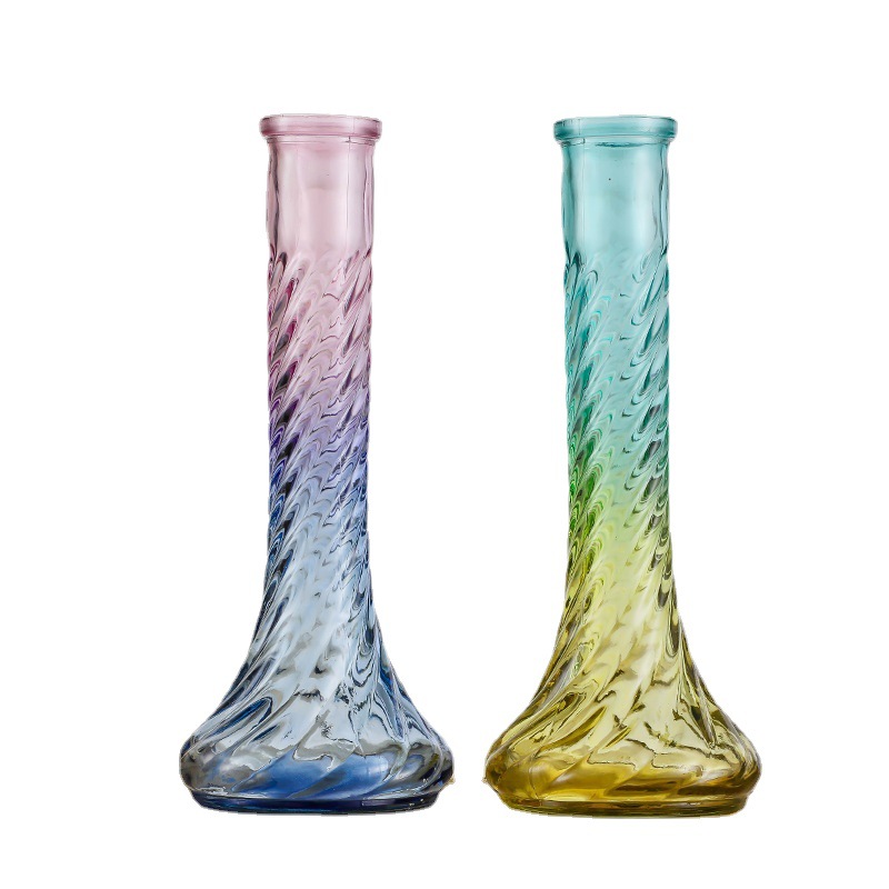 New frosted colored glass vase for living room home decoration, hydroponic dry vase, creative European-style decorative item, flower arrangement Item Picture
