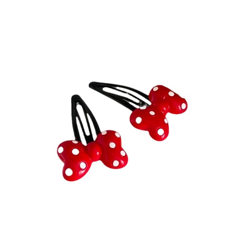 Cute polka dot bow, small scratch clip, girl's forehead, princess hair clip, side girl bb clip, versatile hair clip headwear Item Picture