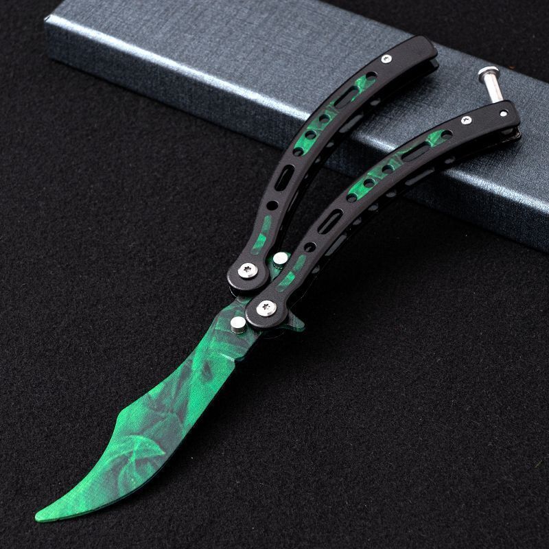Butterfly Training Knife, the same folding knife as the outdoor version of CSGO game, is available in stock at the factory undefined