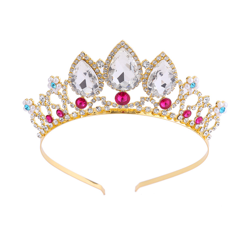 Cross-border European-style wedding dresses, crown accessories, stage performance, princess crown headwear, travel photography, crystal crown props Item Picture