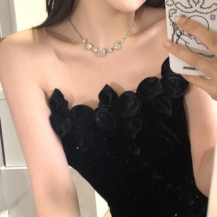 Light luxury shining zircon geometric necklace, women's niche design, sexy collarbone chain, simple neck chain wholesale accessories Specification drawing