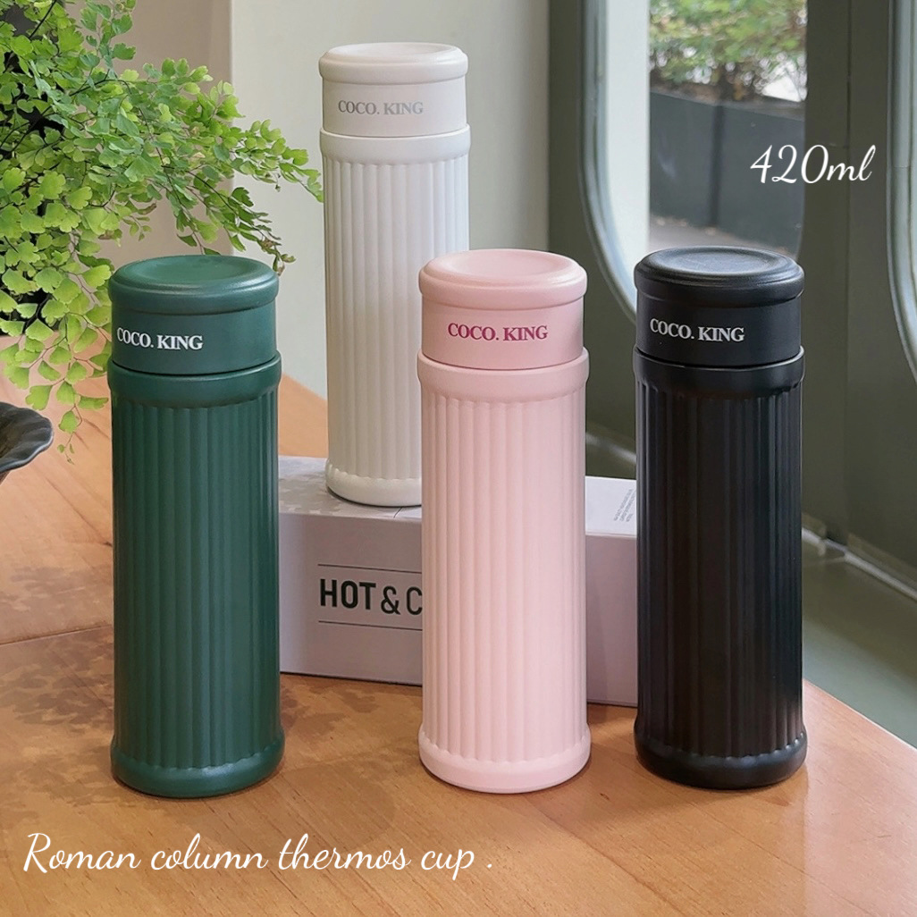 Roman column simple tea brewing insulated cup with filter, direct drinking cup, high appearance level for students, new business gift water cup full figure