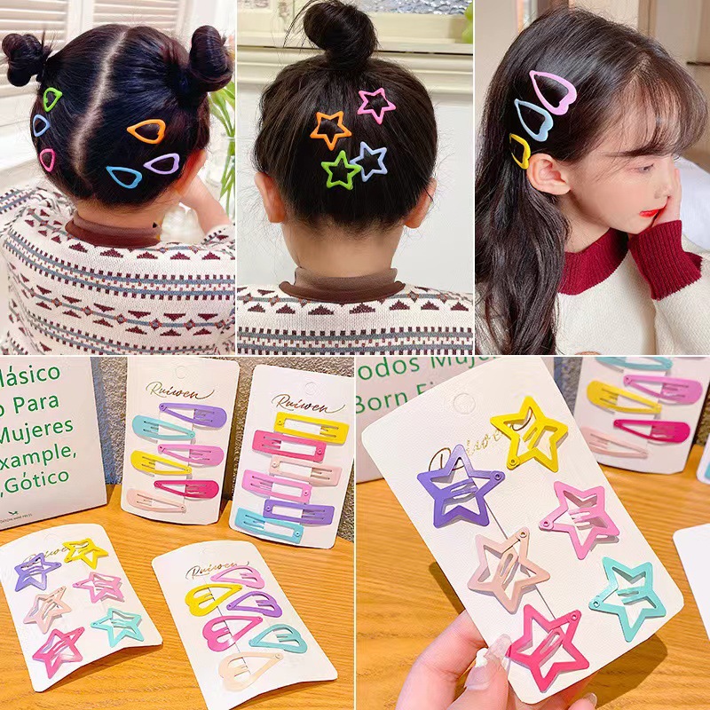 Children's five-pointed star hair clips, baby small bb clips, hair clips, hair accessories, girls' cute bangs hair clips, headwear full figure
