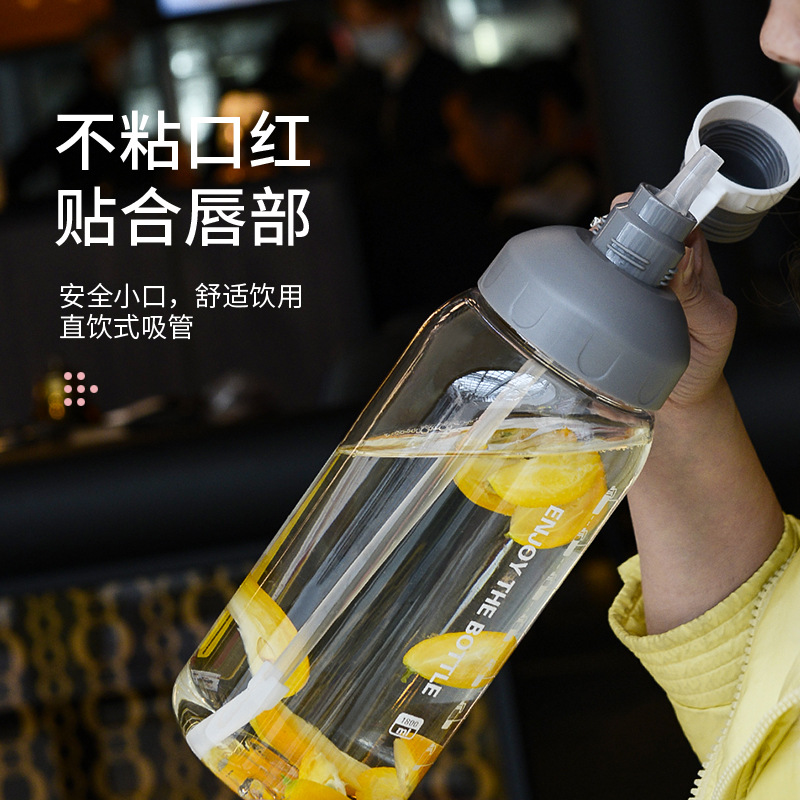 Summer large-capacity plastic water bottles, adult sports cups, space cups, student outdoor portable handle straw cups, customized Application Scenario
