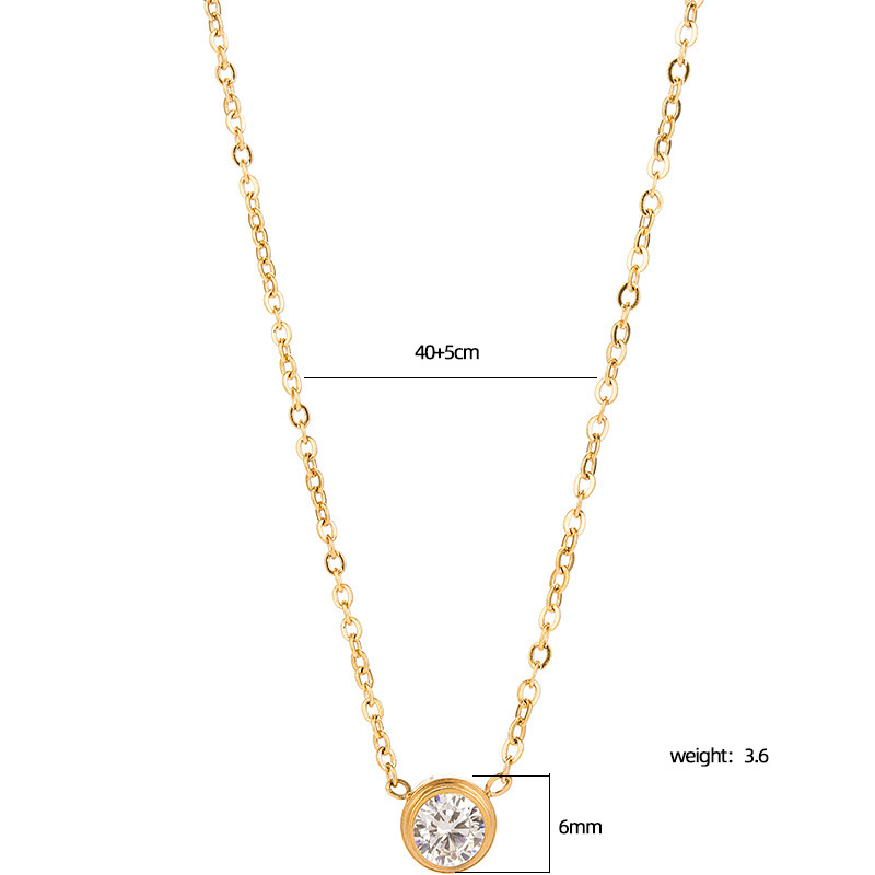 A minimalist and versatile diamond necklace and bracelet of the same style as Xiaohongshu, a fashionable and versatile titanium steel collarbone chain, a popular online accessory Item Picture