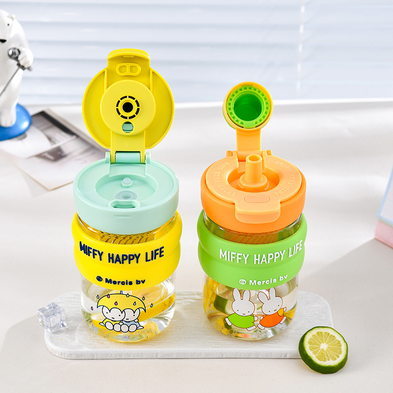 Authentic Mifei water cup, summer girls' high appearance level, popular children's water cup, cute and heat-resistant straw double-drinking cup details Picture
