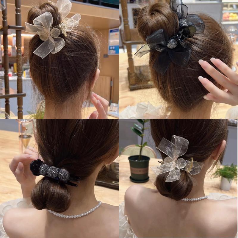 The 2022 new style bun hair clip is a must-have for the back of the head, a hairpin headwear, a bow top clip, and a hair clip for women full figure
