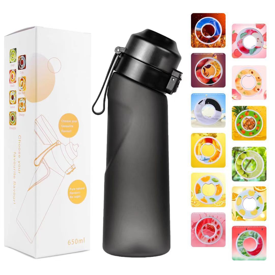 Cross-border bestseller creative 0-sugar 0-calorie gradient color playful cup, sports straw scented cup, bouncy fruit-flavored cup with 12 flavors full figure