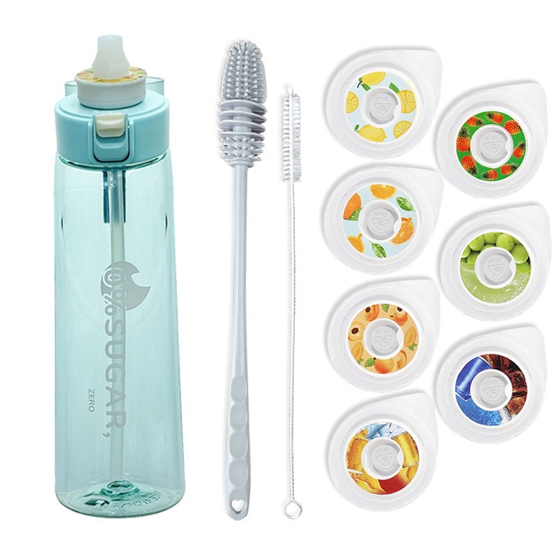 Cross-border best-selling 0-sugar 0-calorie flavored cup, fruit fun ring, tritan water bottle, sports water cup, drinking water wonder in stock Item Picture