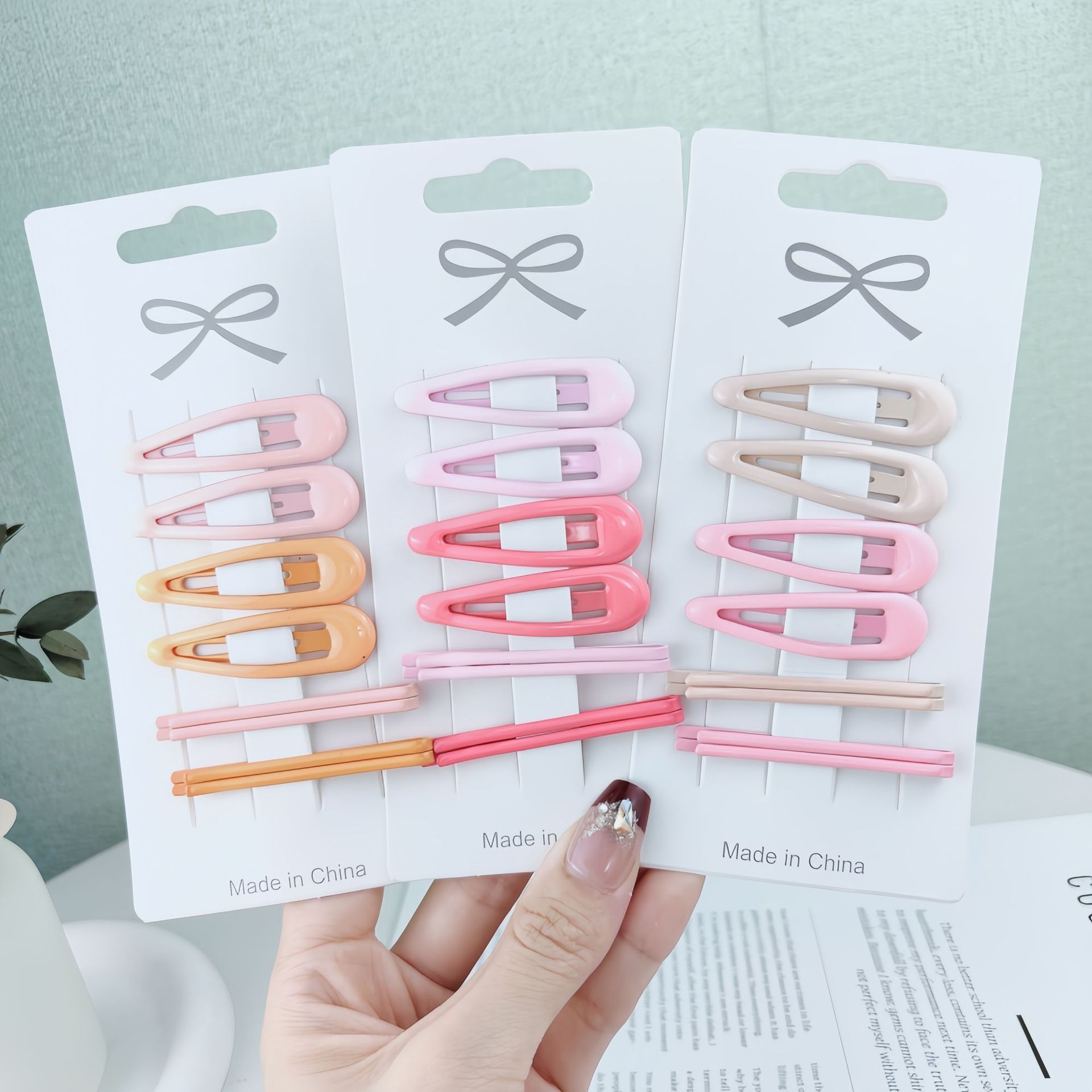 Gradient color hair clip set ~ins simple BB clip, sweet and cute side straight clip, children's hair clip at the back of the head full figure