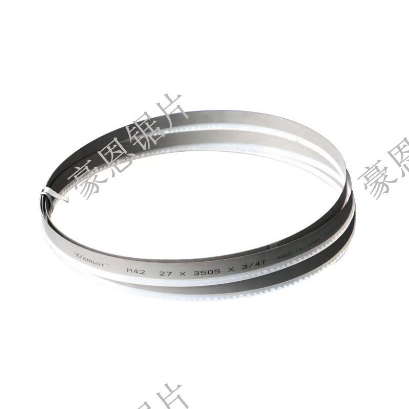 Cutting stainless steel die steel iron pipes with M42 bimetallic band saw blades for 835 1140 1400 3505 machines full figure