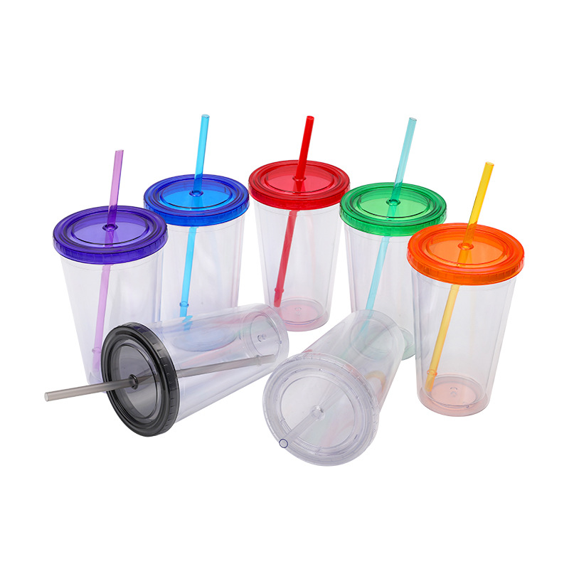 The manufacturer's new 24oz creative gradient transparent large water cup, a popular portable double-layer straw cup for heat and cold preservation Application Scenario