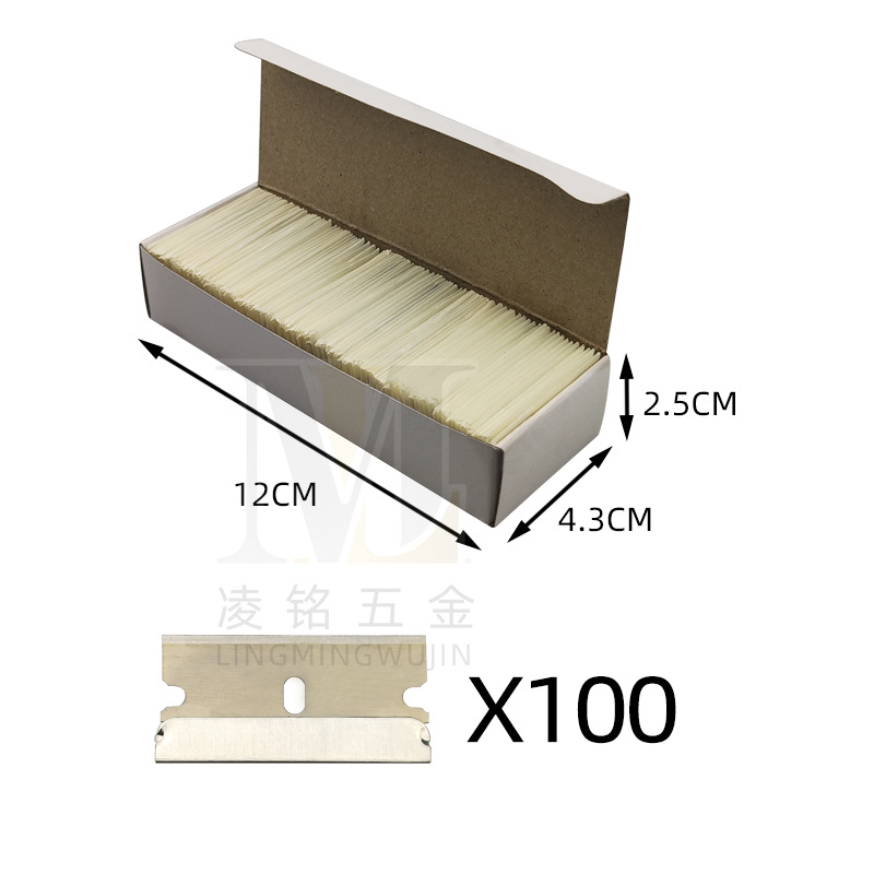 Carbon steel single-sided scraper blade 40mm wide clamp scraper blade for glass glue removal and cleaning, replacing metal blade Specification drawing