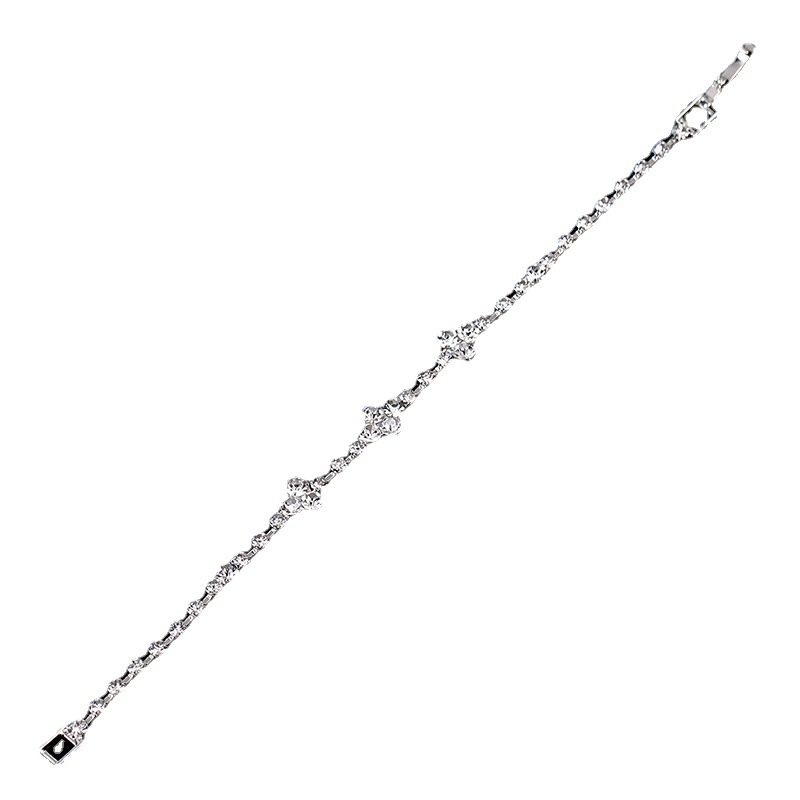 The elegant and shiny rhinestone earrings, necklace and bracelet set N5650, a popular and fashionable European and American bride's jewelry Item Picture