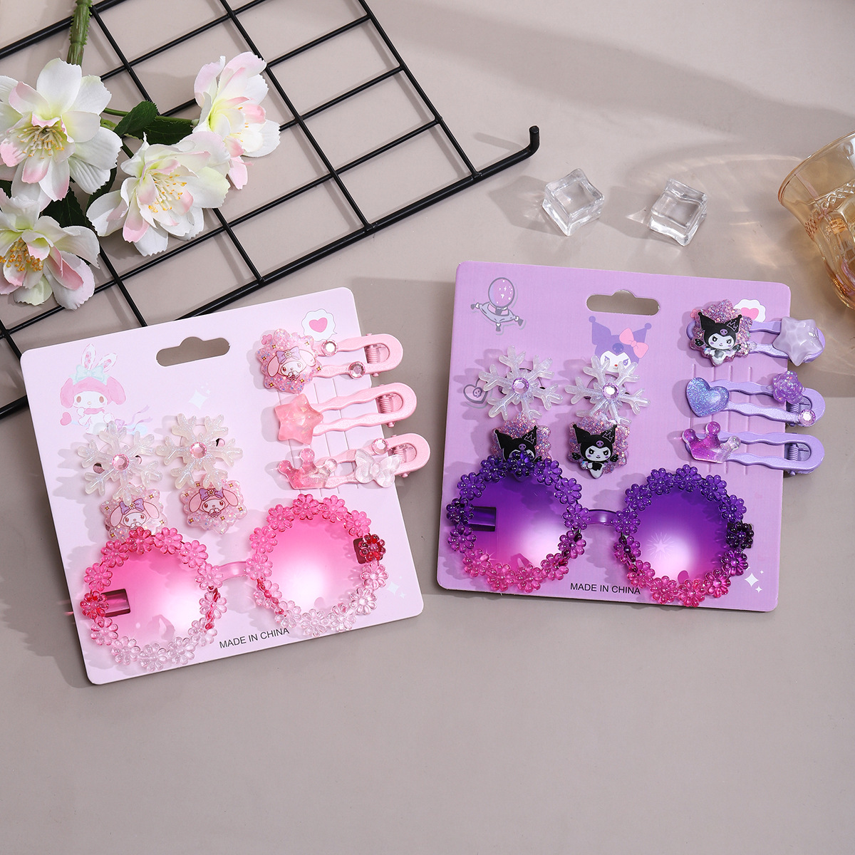 Cute Hairpin 2025 New style bangs Hair clip Side clip Girls' Set Glasses Set Children's Hair Accessory details Picture