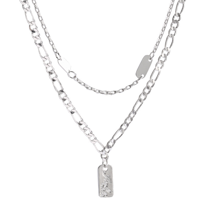 The cold and elegant autumn and winter titanium steel necklace for women exudes a light luxury and high-end feel. The metal sweater chain is a niche and versatile hoodie chain accessory Item Picture