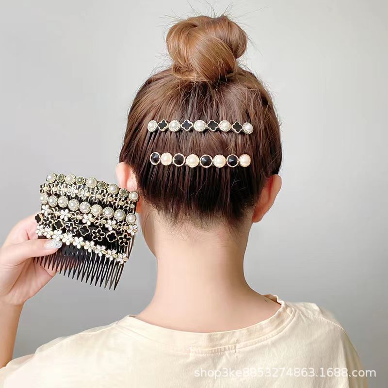 New hair-breaking wonder: seamless upside-down comb, black bangs hair clip, back head accessory, anti-slip comb, hair pin, hair comb details Picture