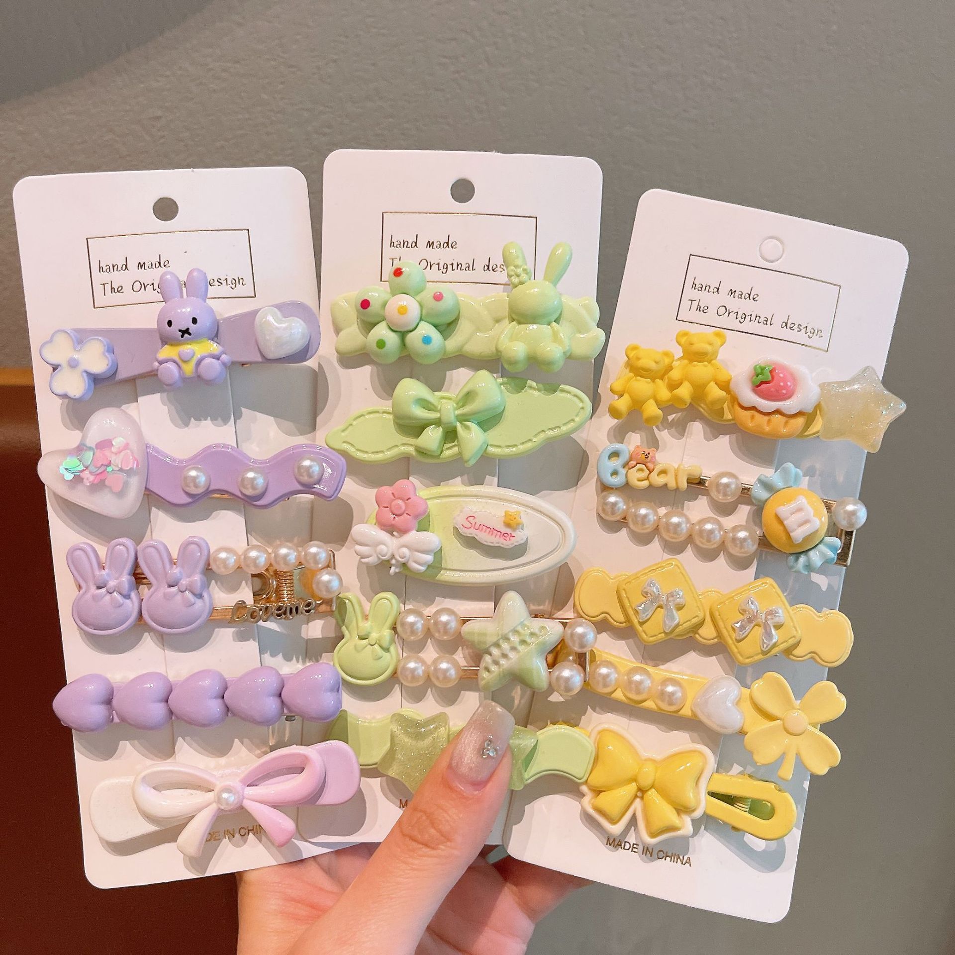 2025 New children's hairpins, pink pearl hairpins, side bangs clips for girls' broken hair, cute girl headwear Specification drawing