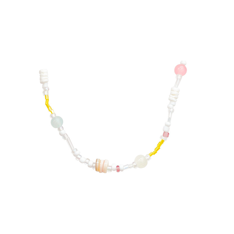 Colorful imitation natural stone beaded necklace for women, summer fashion, individuality and charm, collarbone chain, sweet girl, cute accessory wholesale Item Picture