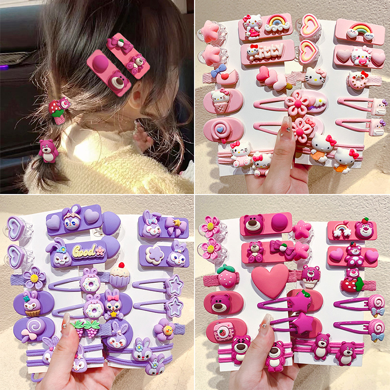 Super cute and adorable strawberry bear cartoon hair clips, baby girl hair accessories, bangs clips, headwear, girl hair clips, bb clips full figure
