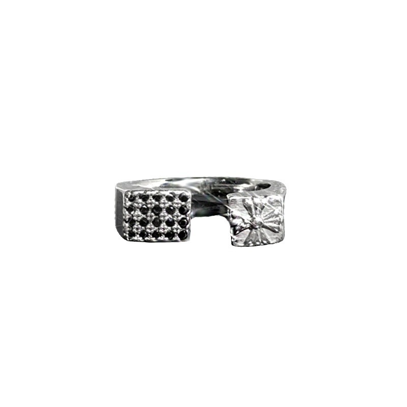 A trendy, retro and unique H-shaped opening ring with a punk punk niche design and a fashionable Internet celebrity adjustable ring Item Picture