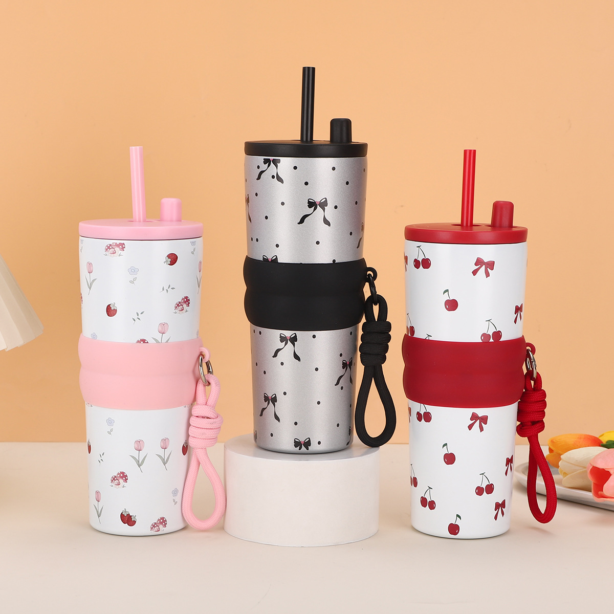 316 Giant straw Insulated Cup, car large-capacity coffee cup, portable gift for travel, new ice king water cup details Picture