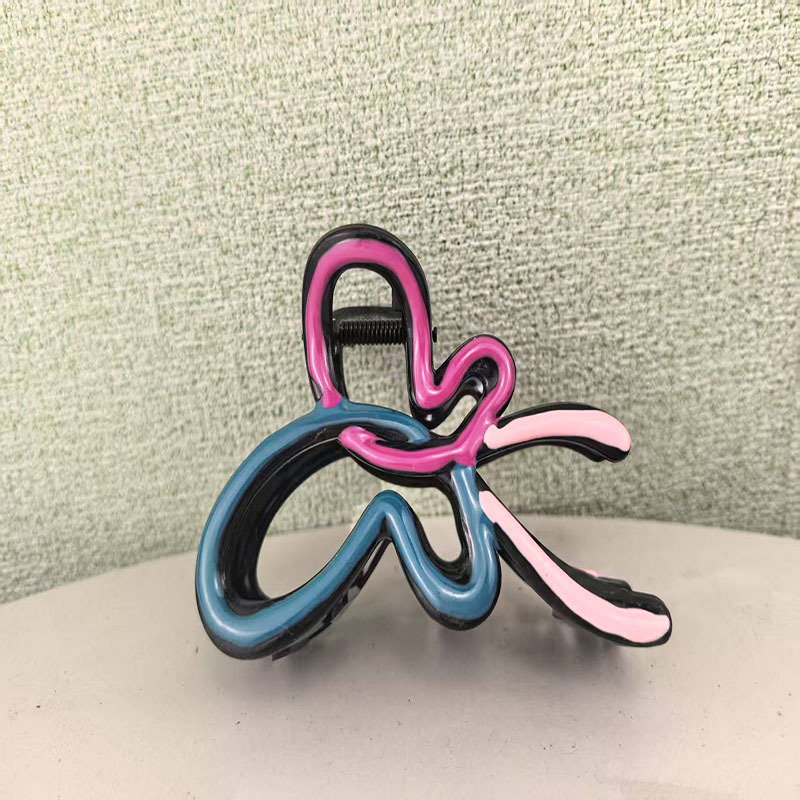 Sweet gradient butterfly clip, women's high-end updo, shark clip, large hair clip, summer hair volume, hair clip headwear Specification drawing