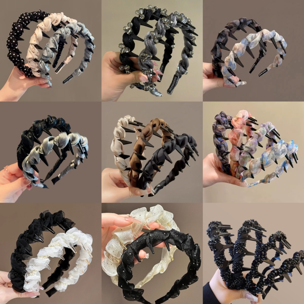 High top wavy hairband for women 2025 New style with teeth, anti-slip when washing face, no pressure on hair, small hairpin headwear that shows face full figure