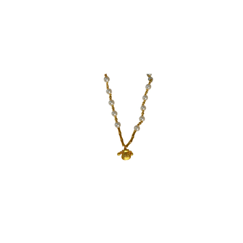 s925 pure silver round Shijia pearl necklace, fashionable and versatile, elegant collarbone chain, individual, simple and high-end necklace Item Picture