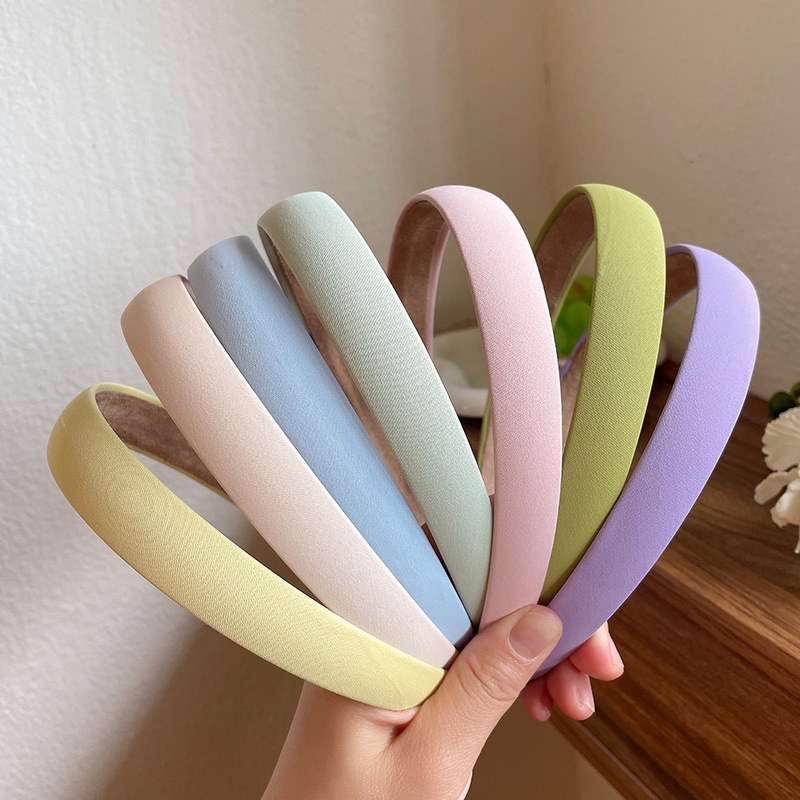 Simple style basic hair band, sweet single color, versatile, special for makeup and face washing when going out, anti-slip and hair-pressing net, summer headband details Picture