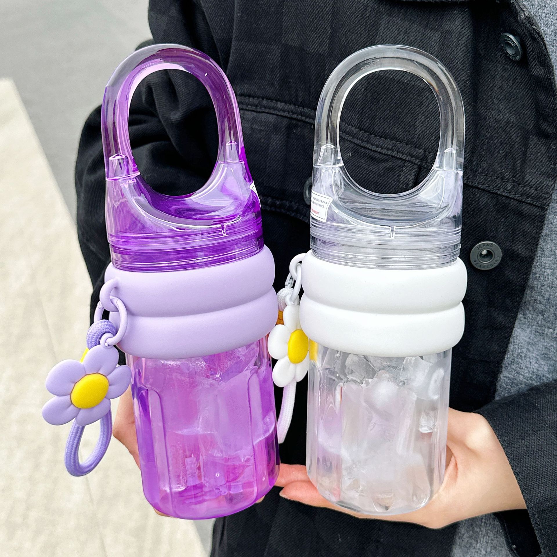 Girls' portable water cups, high appearance level, simple hand-held coffee cups, summer fashionable and portable outdoor direct drinking cups wholesale Specification drawing
