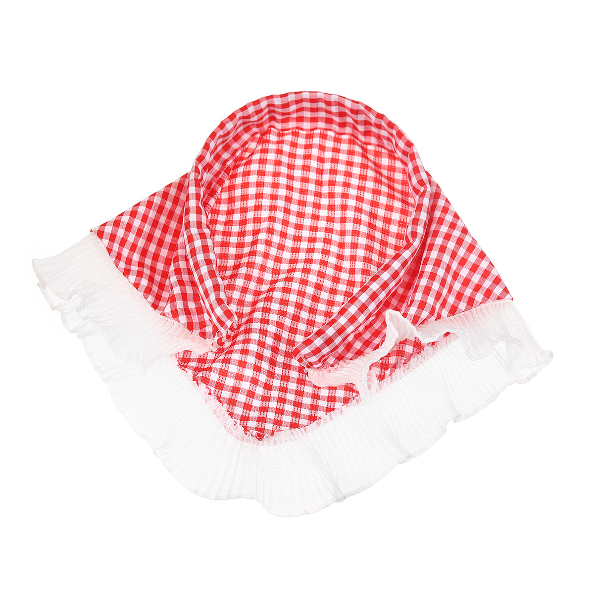 Children's colorful checkered headscarf and hair band integrated, women's special lace-trimmed triangular scarf, cute baby headband and hair clip Item Picture